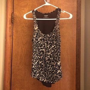 Brown cheetah print racer back tank top